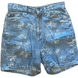 Lee Blue Jean Shorts Distressed Casual Size 10